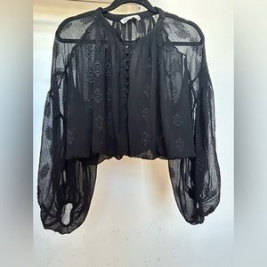 Zara Black Cropped Blouse